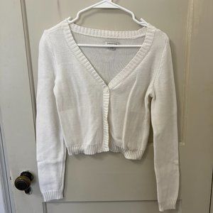 American Eagle Outfitters White Knit Cardigan with Buttons